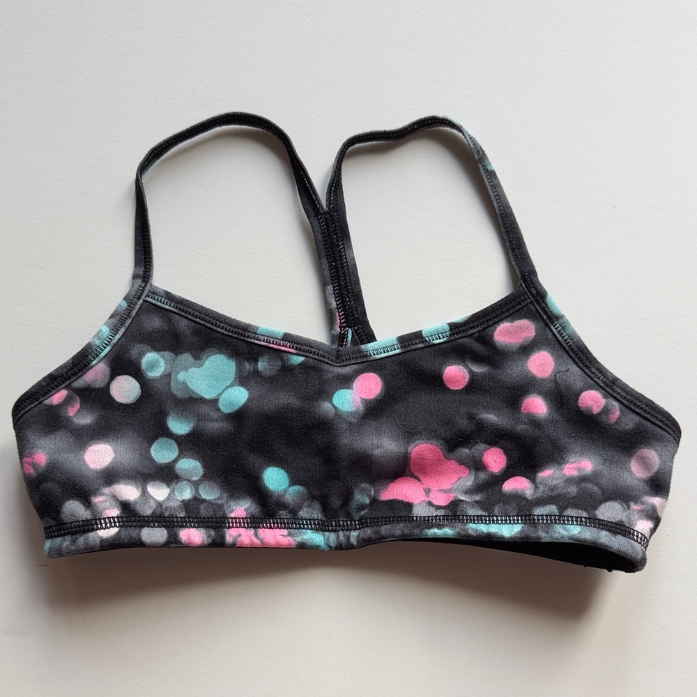Ivivva/lululemon girls size 10 Black and Pink Polka Dot sports bra